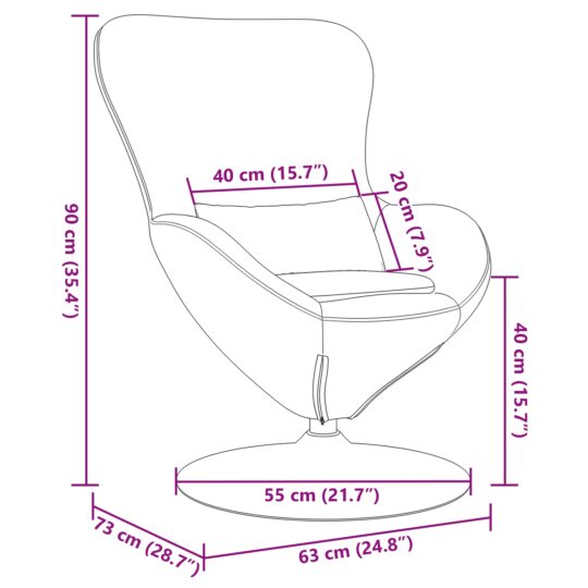 42002728 8 Fotoliu ou Roz 63 x 73 x 90 cm Catifea 42002728 8