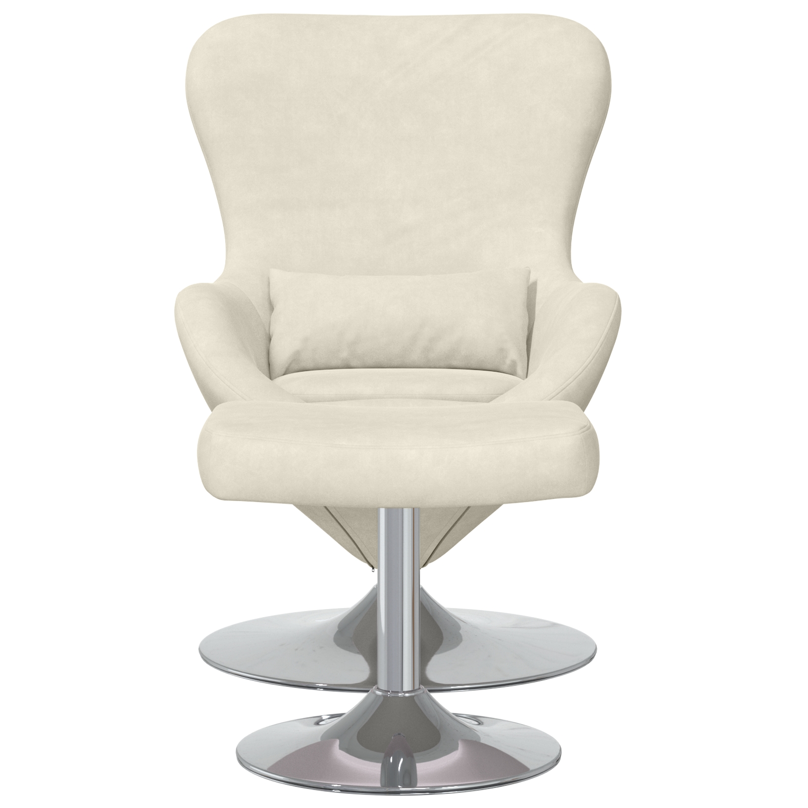 42002753 4 Scaun Egg cu Taburet Crem 63 x 73 x 90 cm Catifea Scaun Egg cu Taburet Crem 63 x 73 x 90 cm Catifea - imagine 4