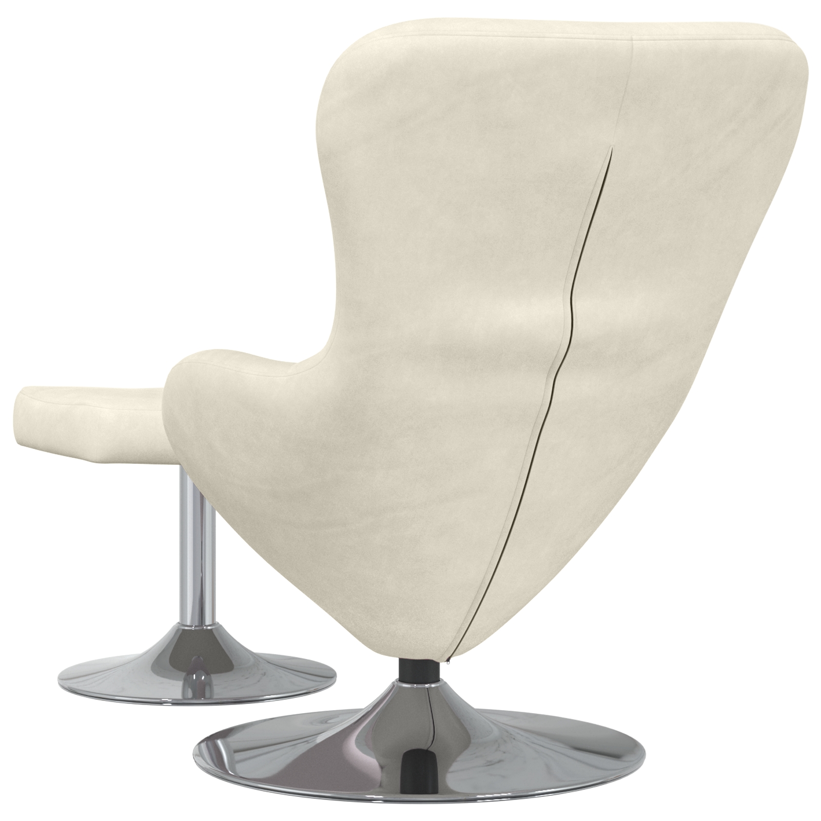 42002753 6 Scaun Egg cu Taburet Crem 63 x 73 x 90 cm Catifea Scaun Egg cu Taburet Crem 63 x 73 x 90 cm Catifea - imagine 6