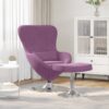 42002754 1 Scaun Egg cu Taburet Violet 63 x 73 x 90 cm Catifea 42002754 1