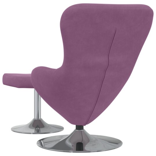 42002754 6 Scaun Egg cu Taburet Violet 63 x 73 x 90 cm Catifea 42002754 6