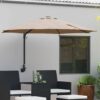 42003246 1 Parasol de Grădină Montat pe Perete cu LED-uri Gri Taupe 248 cm 42003246 1