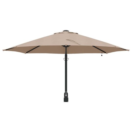 42003246 4 Parasol de Grădină Montat pe Perete cu LED-uri Gri Taupe 248 cm 42003246 4