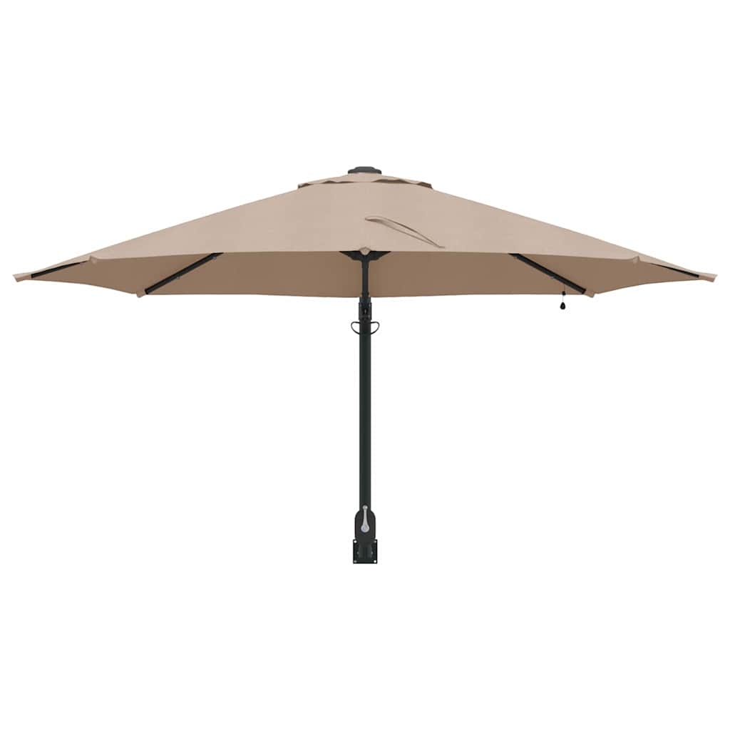 42003246 4 Parasol de Grădină Montat pe Perete cu LED-uri Gri Taupe 248 cm Parasol de Grădină Montat pe Perete cu LED-uri Gri Taupe 248 cm - imagine 4