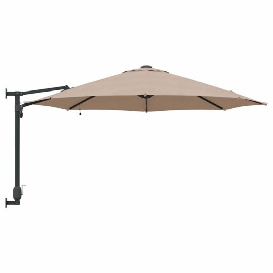 42003246 5 Parasol de Grădină Montat pe Perete cu LED-uri Gri Taupe 248 cm 42003246 5
