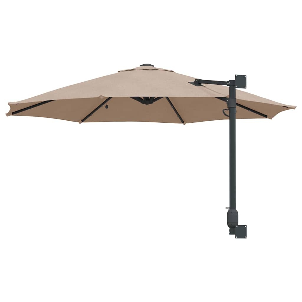 42003246 6 Parasol de Grădină Montat pe Perete cu LED-uri Gri Taupe 248 cm Parasol de Grădină Montat pe Perete cu LED-uri Gri Taupe 248 cm - imagine 6