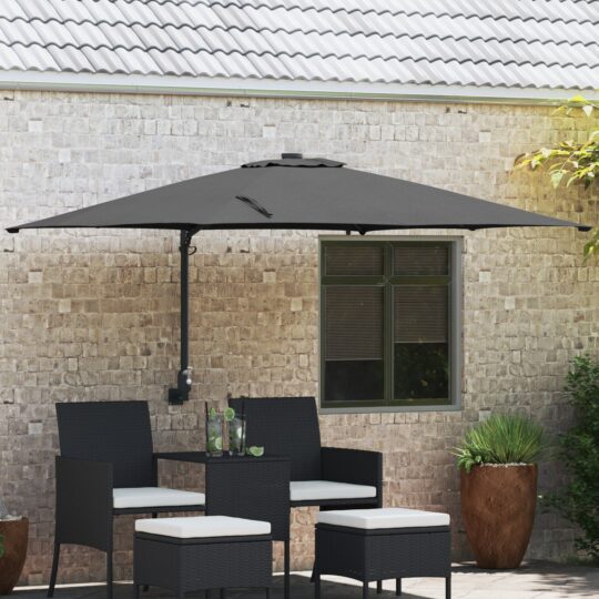 Parasol de Grădină Antracit 248.5 x 247.5 x 160 cm țesătură