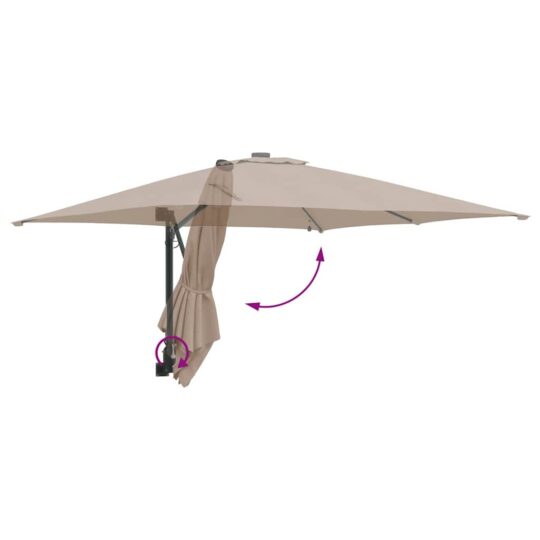42003254 8 Parasol de Grădină Gri taupe 248.5 x 247.5 x 160 cm țesătură 42003254 8