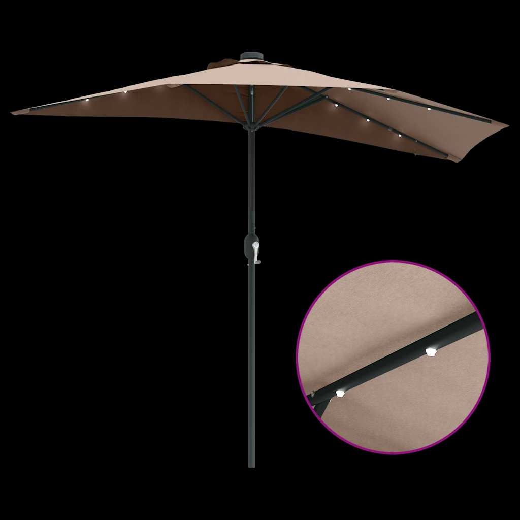 42003262 10 Parasol de Grădină Gri taupe 294 x 150 x 223 cm țesătură Parasol de Grădină Gri taupe 294 x 150 x 223 cm țesătură - imagine 10