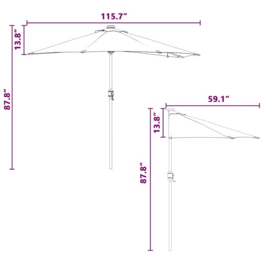 42003262 12 Parasol de Grădină Gri taupe 294 x 150 x 223 cm țesătură 42003262 12