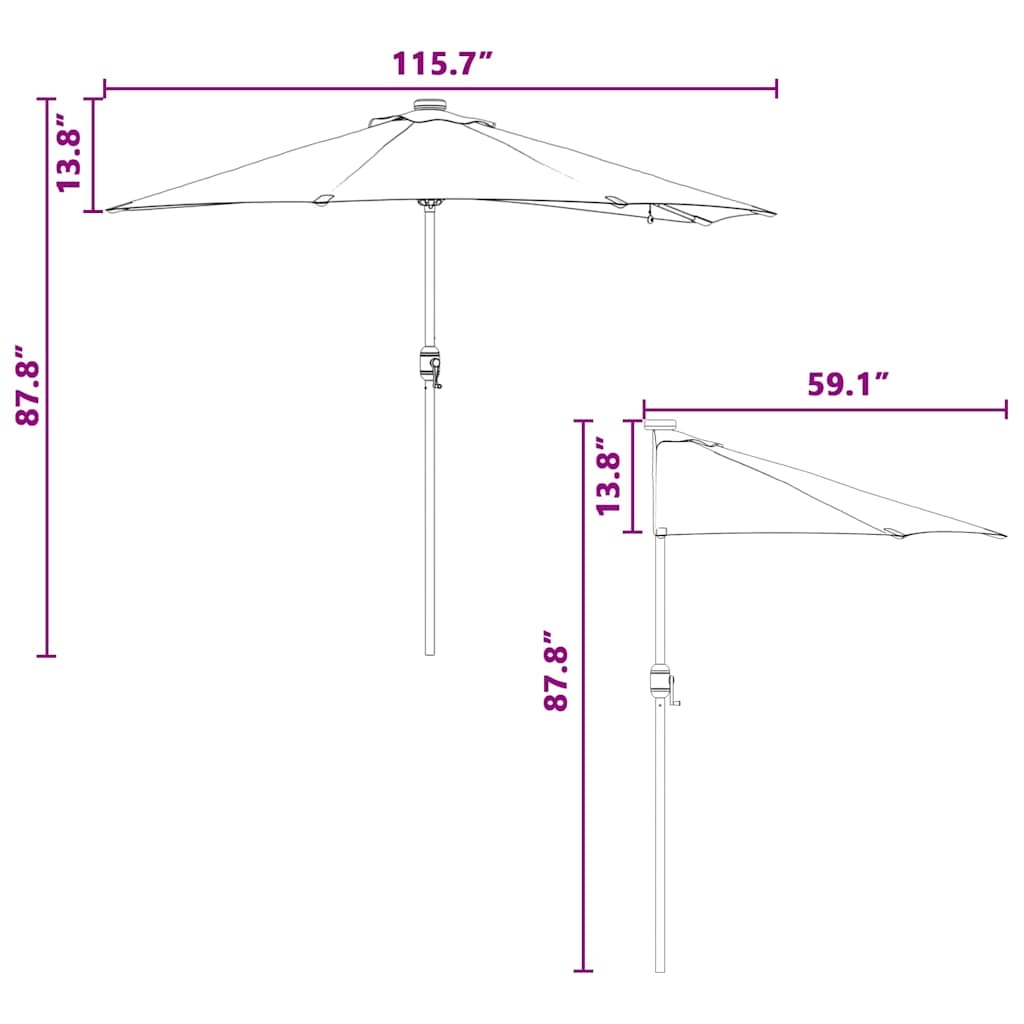 42003262 12 Parasol de Grădină Gri taupe 294 x 150 x 223 cm țesătură Parasol de Grădină Gri taupe 294 x 150 x 223 cm țesătură - imagine 12