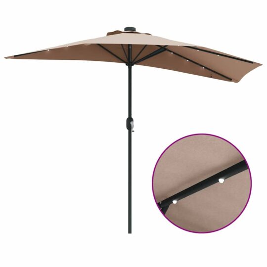 42003270 11 Parasol de Grădină Gri taupe 294 x 150 x 224 cm țesătură 42003270 11