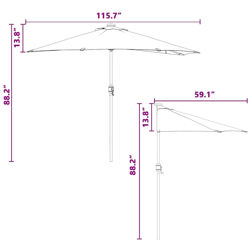 42003270 12 Parasol de Grădină Gri taupe 294 x 150 x 224 cm țesătură Parasol de Grădină Gri taupe 294 x 150 x 224 cm țesătură - imagine 12