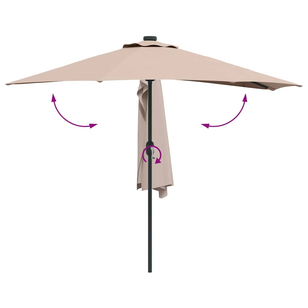 42003270 9 Parasol de Grădină Gri taupe 294 x 150 x 224 cm țesătură Parasol de Grădină Gri taupe 294 x 150 x 224 cm țesătură - imagine 9