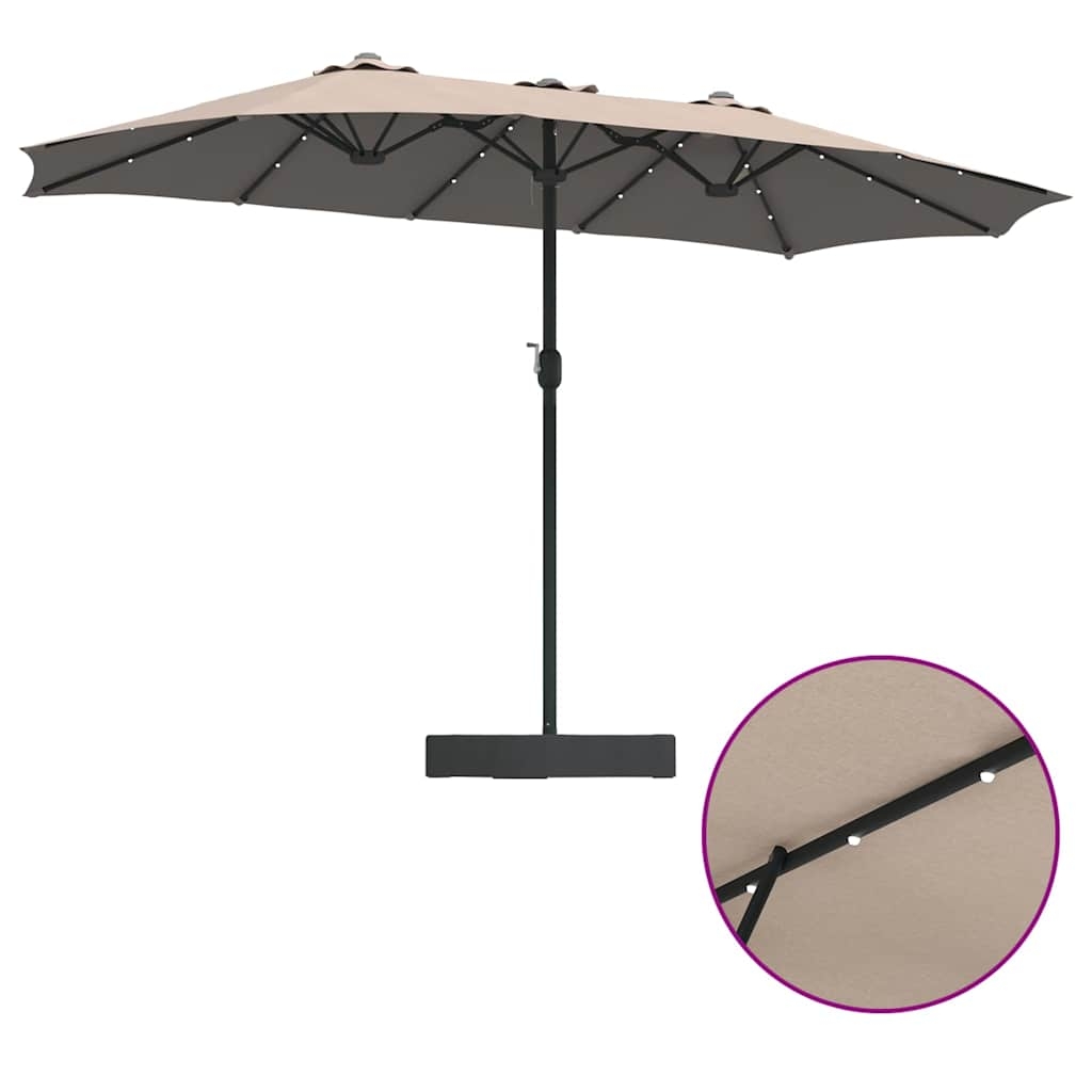 42003286 10 Parasol de Grădină Gri taupe 385 x 209 x 244 cm țesătură Parasol de Grădină Gri taupe 385 x 209 x 244 cm țesătură - imagine 10