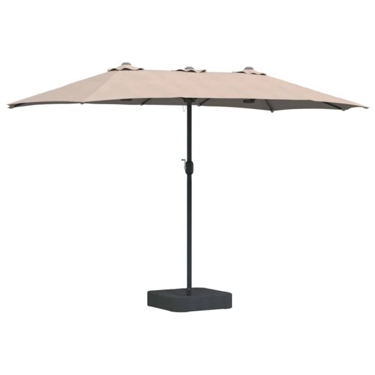 42003286 2 Parasol de Grădină Gri taupe 385 x 209 x 244 cm țesătură 42003286 2