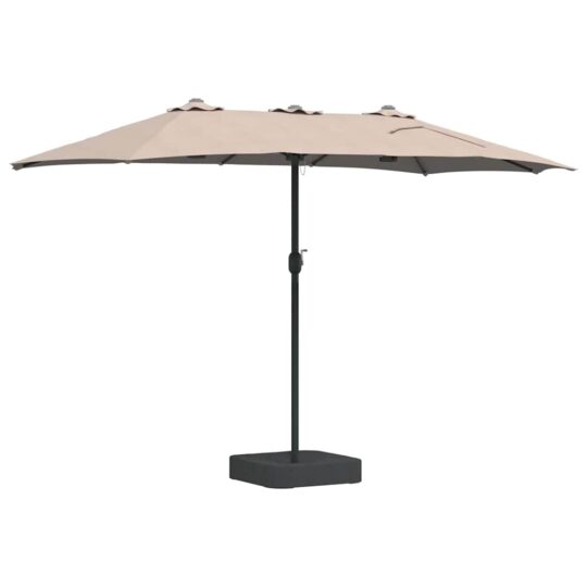 42003286 6 Parasol de Grădină Gri taupe 385 x 209 x 244 cm țesătură 42003286 6