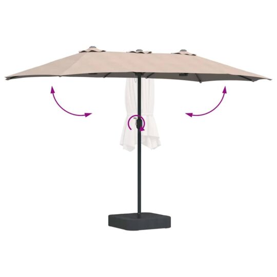 42003286 8 Parasol de Grădină Gri taupe 385 x 209 x 244 cm țesătură 42003286 8