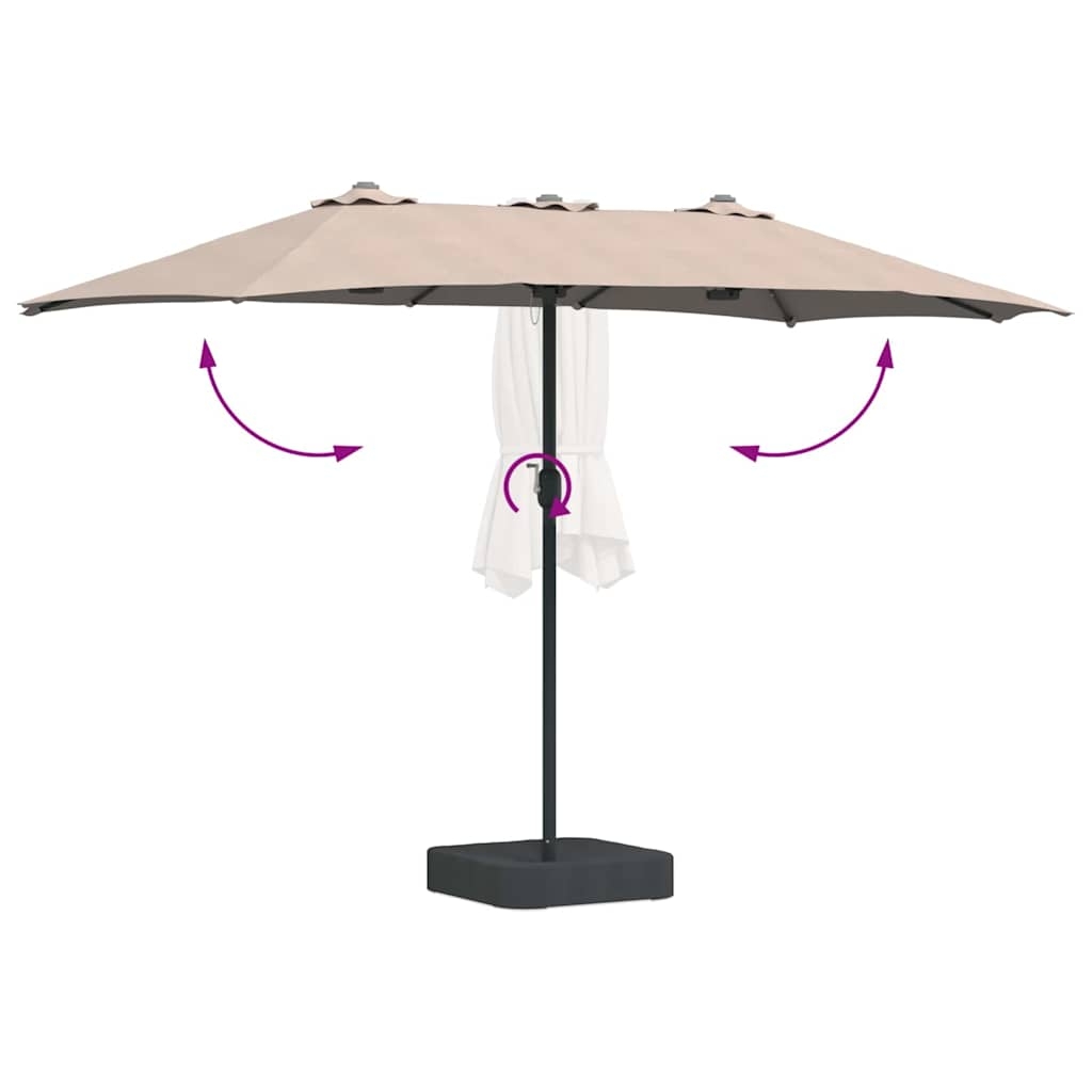 42003286 8 Parasol de Grădină Gri taupe 385 x 209 x 244 cm țesătură Parasol de Grădină Gri taupe 385 x 209 x 244 cm țesătură - imagine 8