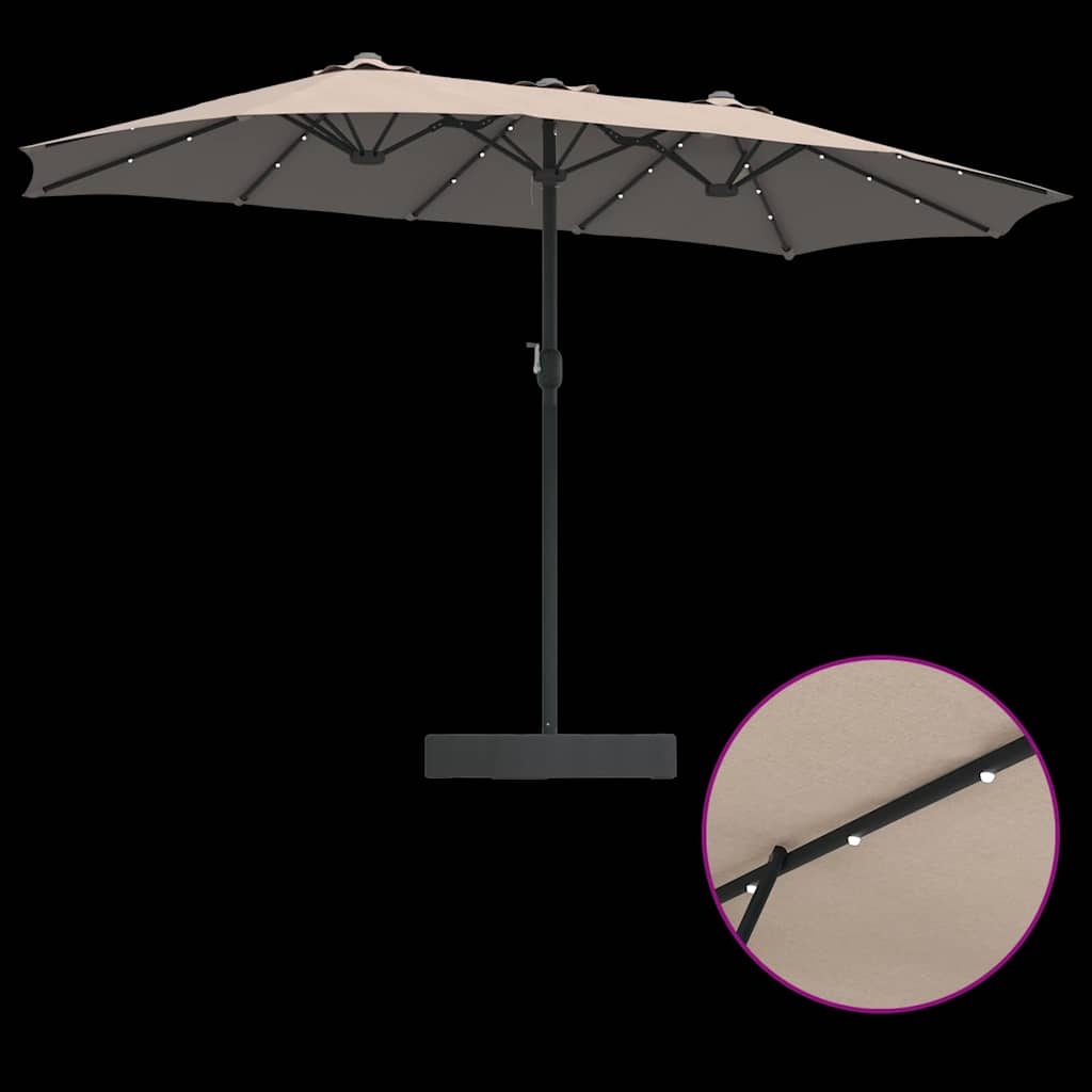 42003286 9 Parasol de Grădină Gri taupe 385 x 209 x 244 cm țesătură Parasol de Grădină Gri taupe 385 x 209 x 244 cm țesătură - imagine 9