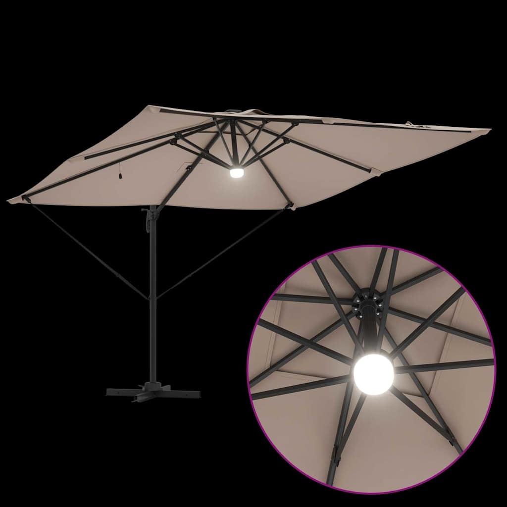 42003354 10 Umbrela de grădină Cantilever Roma cu LED-uri Taupe 286x285x270 cm din aluminiu Umbrela de grădină Cantilever Roma cu LED-uri Taupe 286x285x270 cm din aluminiu - imagine 10