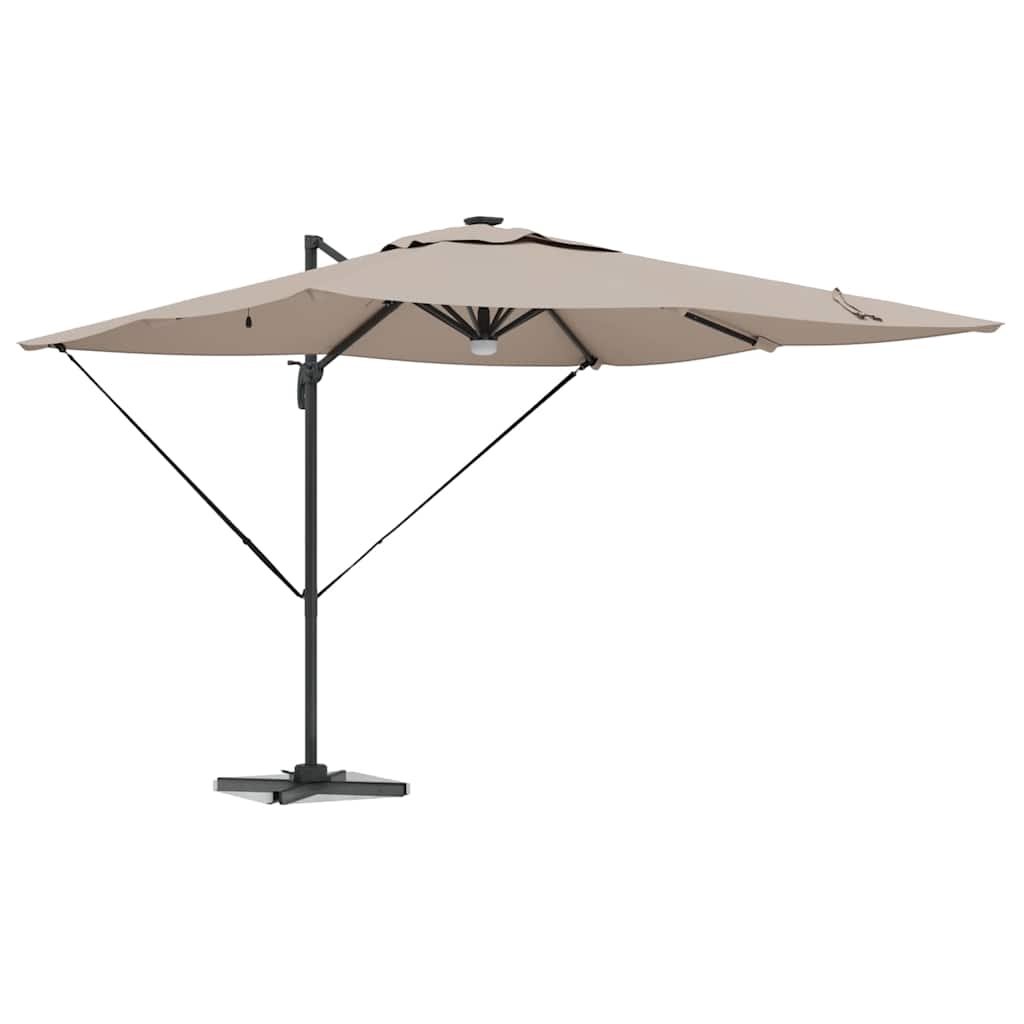42003354 3 Umbrela de grădină Cantilever Roma cu LED-uri Taupe 286x285x270 cm din aluminiu Umbrela de grădină Cantilever Roma cu LED-uri Taupe 286x285x270 cm din aluminiu - imagine 3