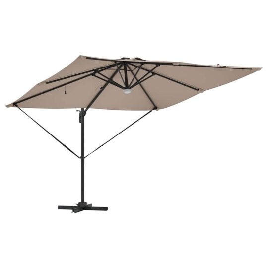 42003354 4 Umbrela de grădină Cantilever Roma cu LED-uri Taupe 286x285x270 cm din aluminiu 42003354 4