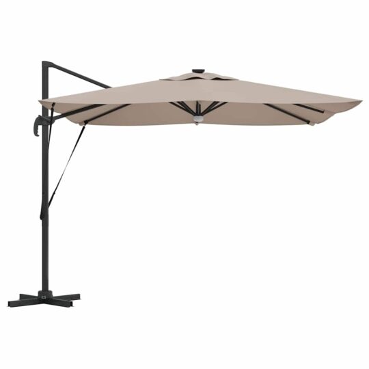 42003354 6 Umbrela de grădină Cantilever Roma cu LED-uri Taupe 286x285x270 cm din aluminiu 42003354 6