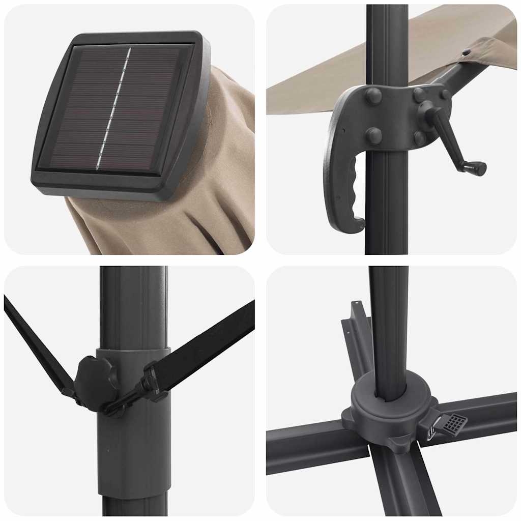 42003362 9 Umbrelă Suspendată - Taupe Taupe Țesătură Mare Umbrelă Suspendată - Taupe Taupe Țesătură Mare - imagine 9