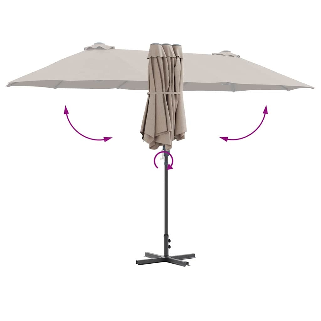 42003370 10 Parasol de Grădină Gri taupe 380 x 196 x 235 cm Parasol de Grădină Gri taupe 380 x 196 x 235 cm - imagine 10