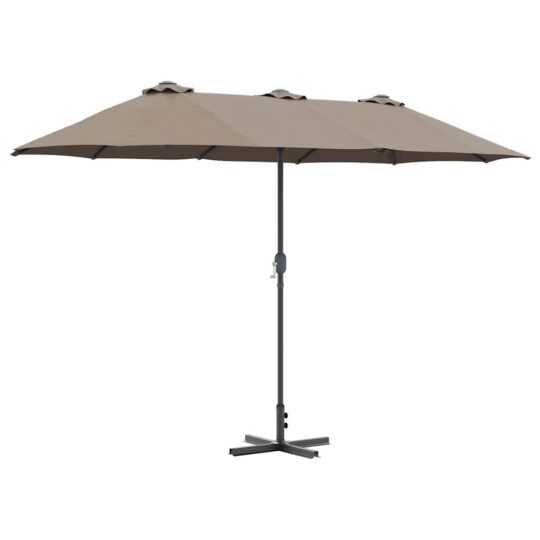 42003370 2 Parasol de Grădină Gri taupe 380 x 196 x 235 cm 42003370 2