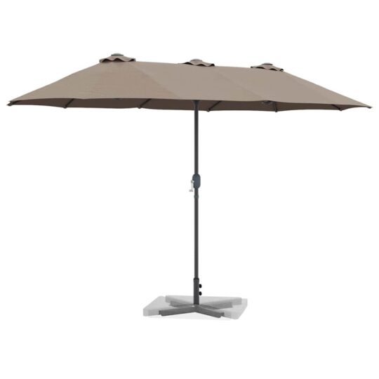 42003370 3 Parasol de Grădină Gri taupe 380 x 196 x 235 cm 42003370 3