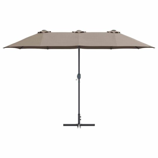 42003370 5 Parasol de Grădină Gri taupe 380 x 196 x 235 cm 42003370 5