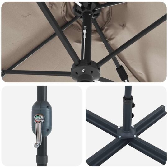 42003370 9 Parasol de Grădină Gri taupe 380 x 196 x 235 cm 42003370 9