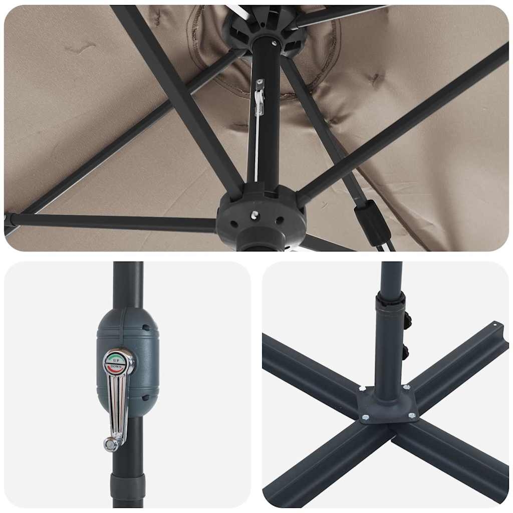 42003370 9 Parasol de Grădină Gri taupe 380 x 196 x 235 cm Parasol de Grădină Gri taupe 380 x 196 x 235 cm - imagine 9