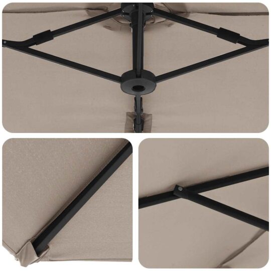 42003378 10 Parasol cu braț cantilever pentru grădină cu blocare Gri taupe 42003378 10