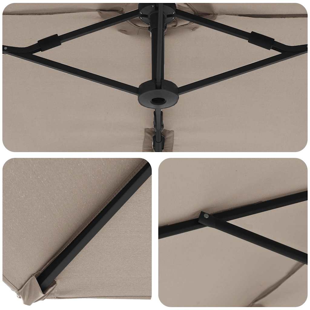 42003378 10 Parasol cu braț cantilever pentru grădină cu blocare Gri taupe Parasol cu braț cantilever pentru grădină cu blocare Gri taupe - imagine 10