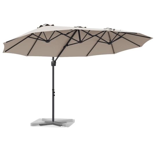 42003378 3 Parasol cu braț cantilever pentru grădină cu blocare Gri taupe 42003378 3