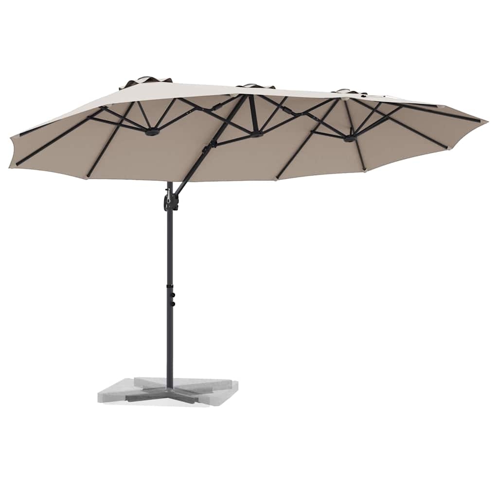 42003378 3 Parasol cu braț cantilever pentru grădină cu blocare Gri taupe Parasol cu braț cantilever pentru grădină cu blocare Gri taupe - imagine 3