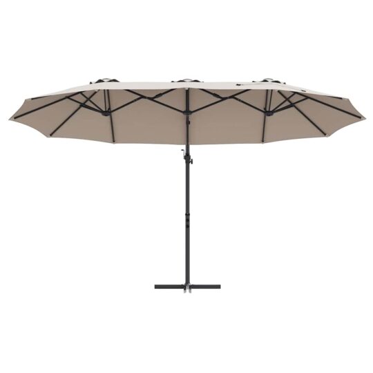 42003378 5 Parasol cu braț cantilever pentru grădină cu blocare Gri taupe 42003378 5