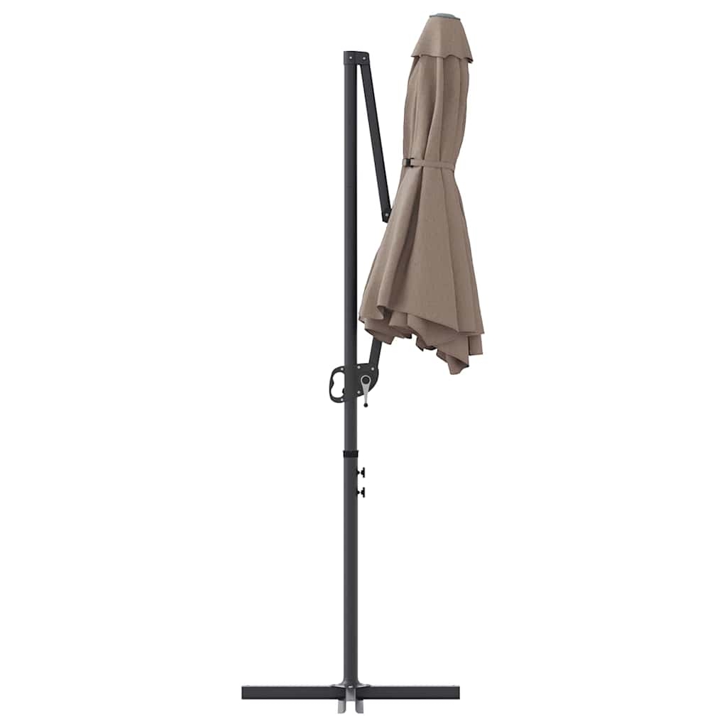 42003378 7 Parasol cu braț cantilever pentru grădină cu blocare Gri taupe Parasol cu braț cantilever pentru grădină cu blocare Gri taupe - imagine 7