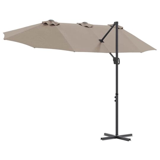 42003378 8 Parasol cu braț cantilever pentru grădină cu blocare Gri taupe 42003378 8