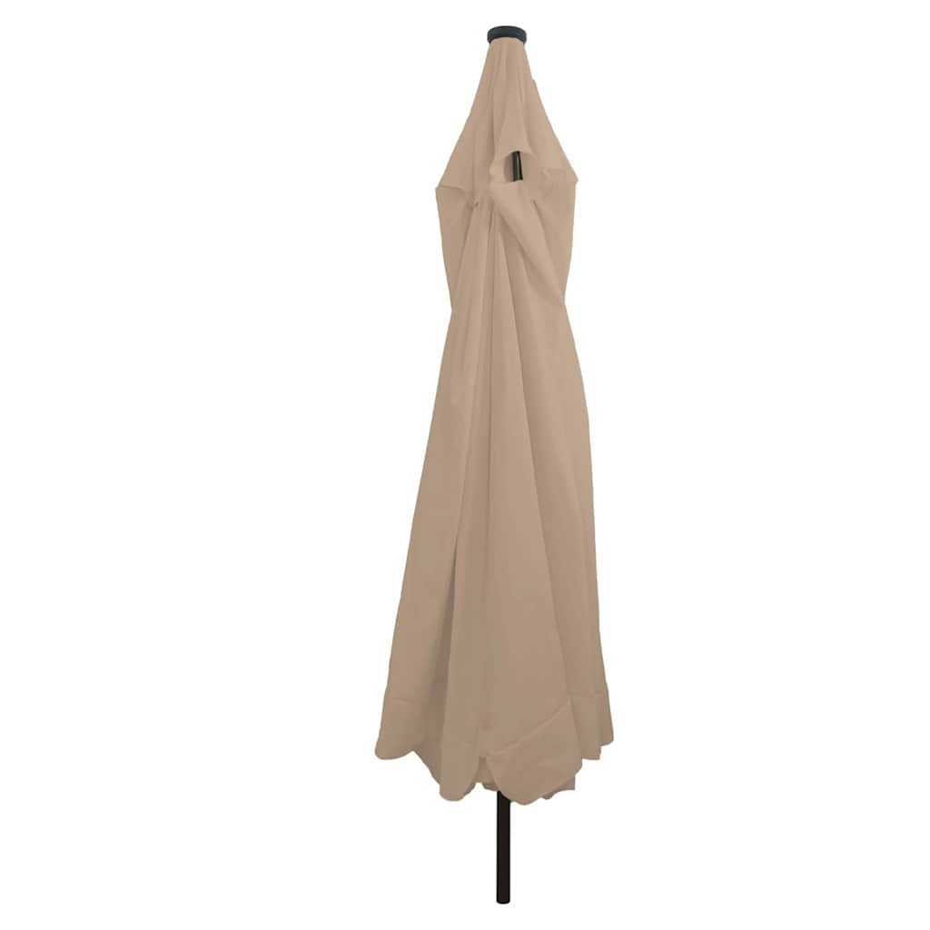 42003647 2 Umbrelă de grădină cu LED-uri, ø395x245 cm, taupe Umbrelă de grădină cu LED-uri, ø395x245 cm, taupe - imagine 2
