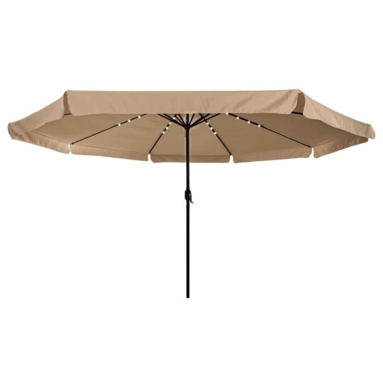 42003647 3 Umbrelă de grădină cu LED-uri, ø395x245 cm, taupe 42003647 3