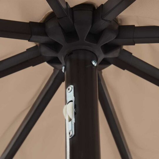 42003647 5 Umbrelă de grădină cu LED-uri, ø395x245 cm, taupe 42003647 5