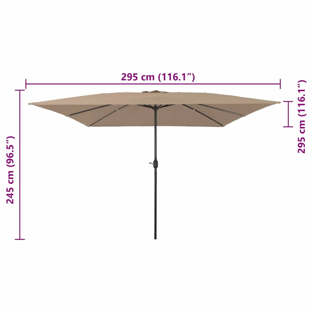 42003655 7 Umbrelă de grădină pătrată, 295x245 cm, taupe Umbrelă de grădină pătrată, 295x245 cm, taupe - imagine 7