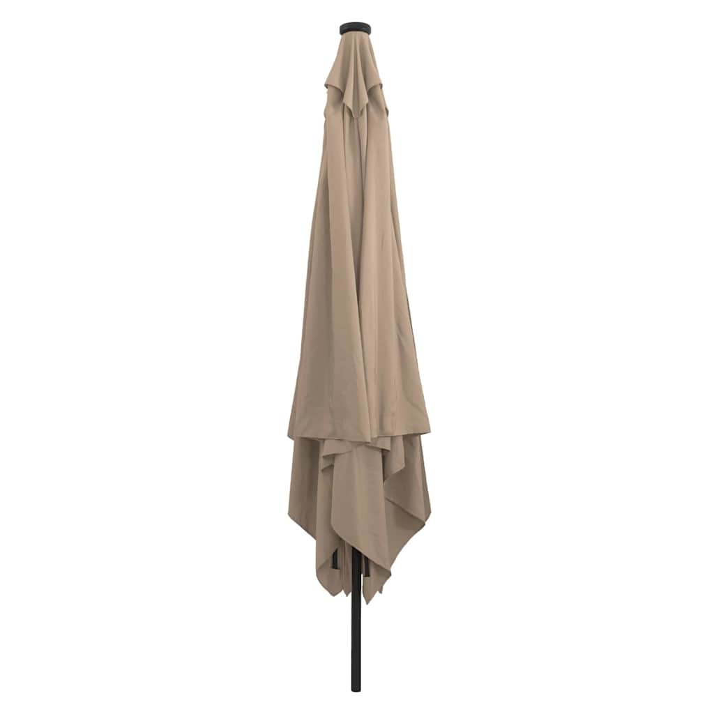 42003663 2 Umbrelă de grădină pătrată cu LED, 295x245 cm, taupe Umbrelă de grădină pătrată cu LED, 295x245 cm, taupe - imagine 2