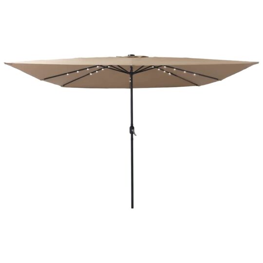 42003663 3 Umbrelă de grădină pătrată cu LED, 295x245 cm, taupe 42003663 3