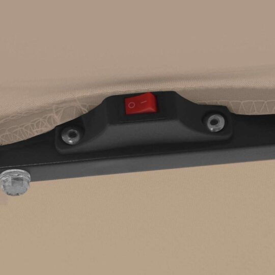 42003663 7 Umbrelă de grădină pătrată cu LED, 295x245 cm, taupe 42003663 7