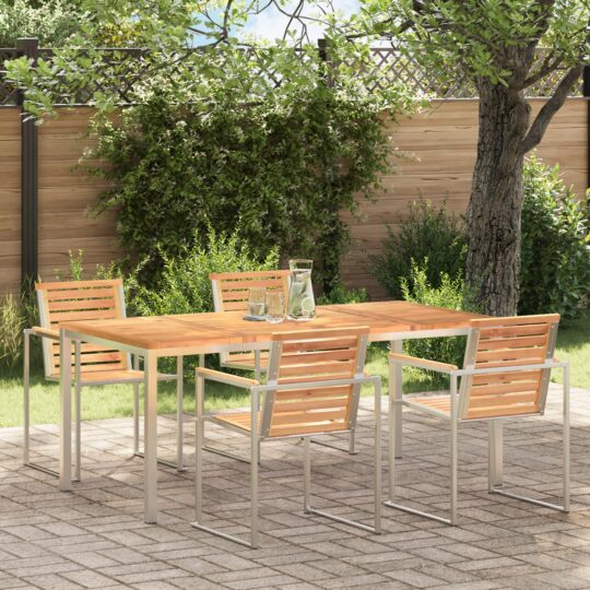 MasăpentruCinăînExterior Maro 200x90x75cm Lemn masiv de tec